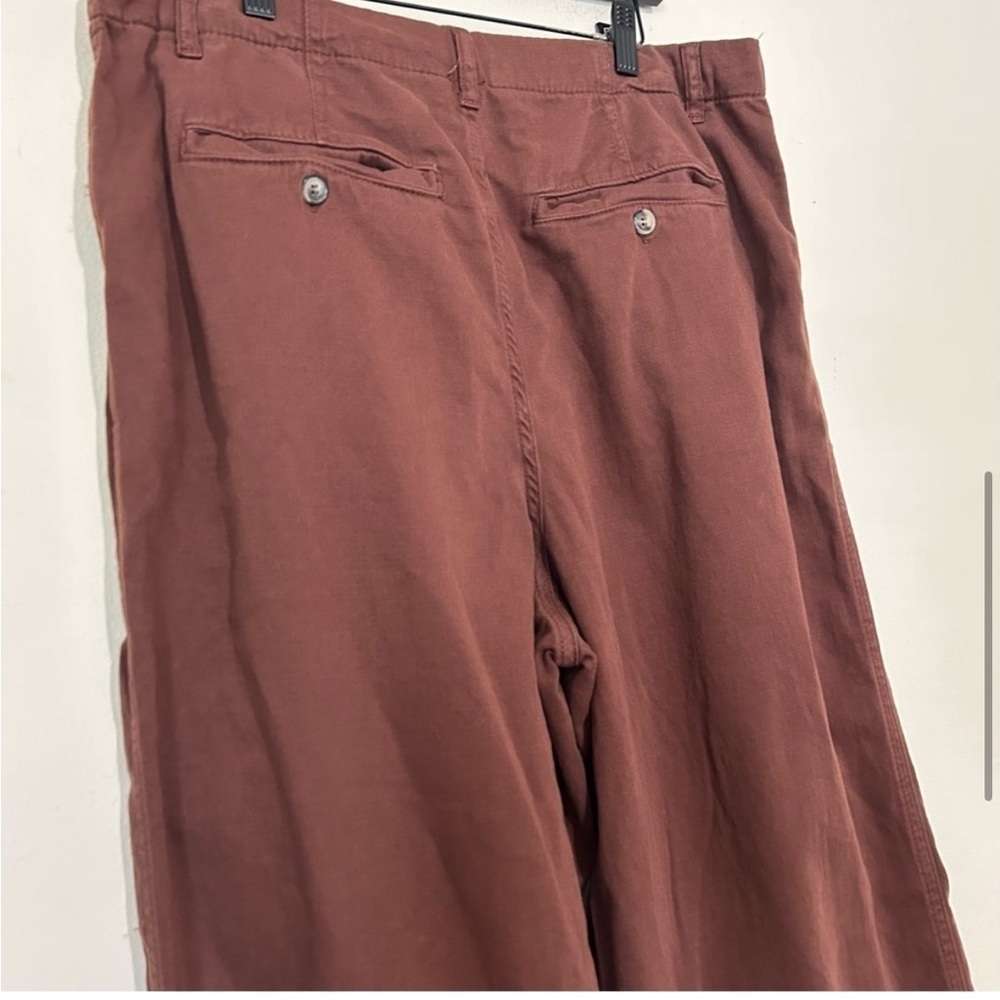 Free People Brown High Waist Wide Leg Loose Fit Abby Chino Pants SIZE 10 - Picture 6 of 8